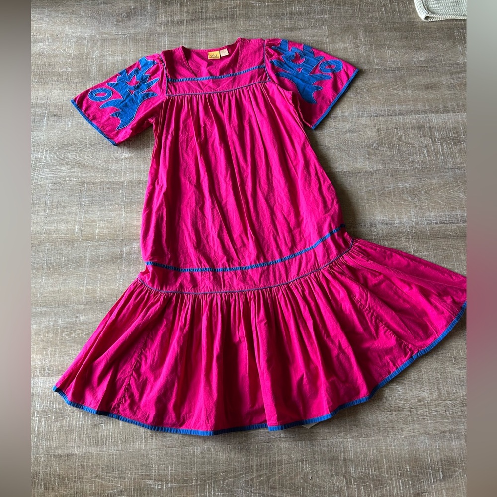 Bright Fuchsia Embroidered Maxi Dress - Women